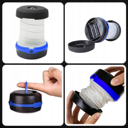 Składana lampa LED turystyczna z trzema trybami świecenia, idealna do namiotu, na biwak i kemping. Lekka, kompaktowa konstrukcja owww.adolfkudlinski.pl